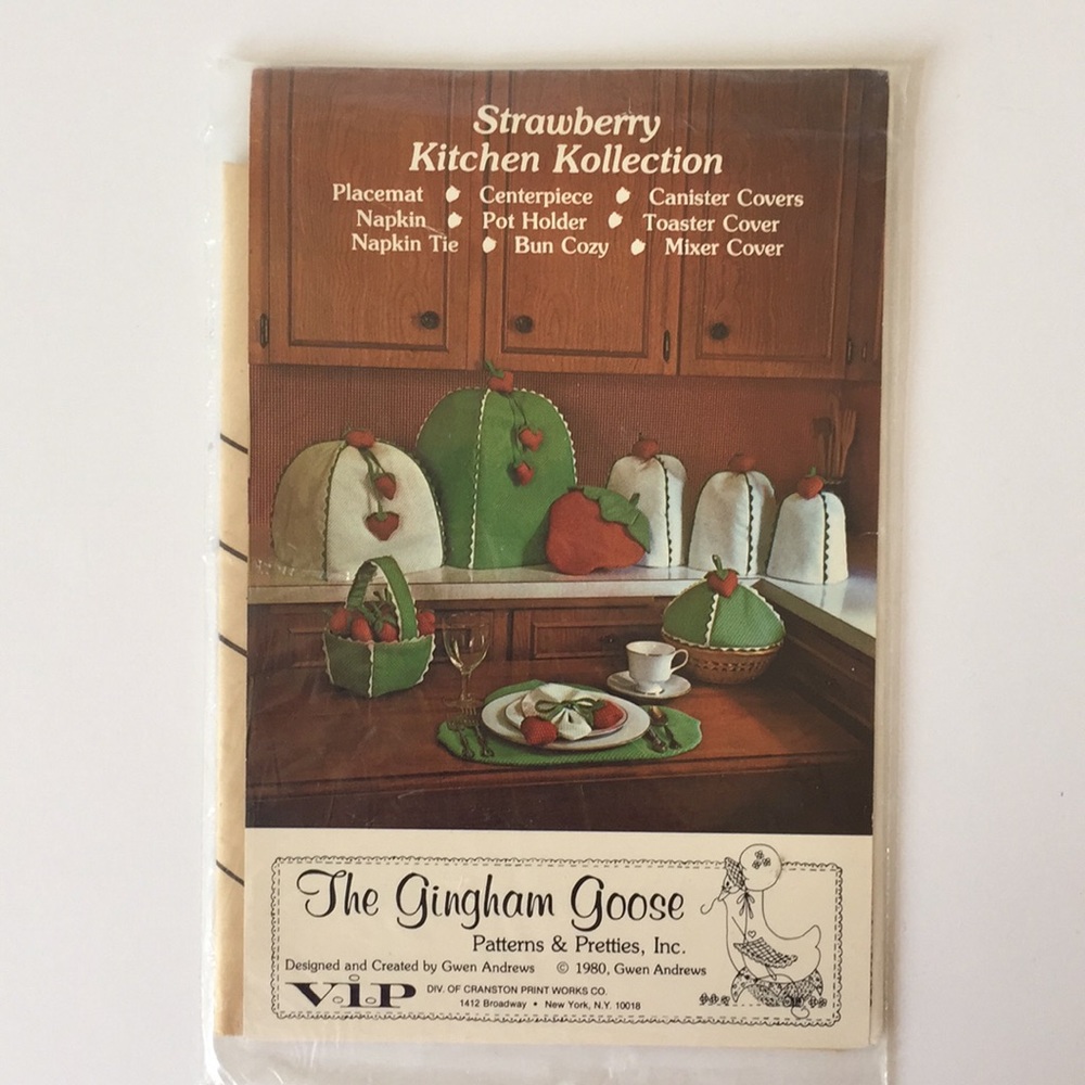 Vintage 80's Toaster Cover Placemat Napkin Pattern